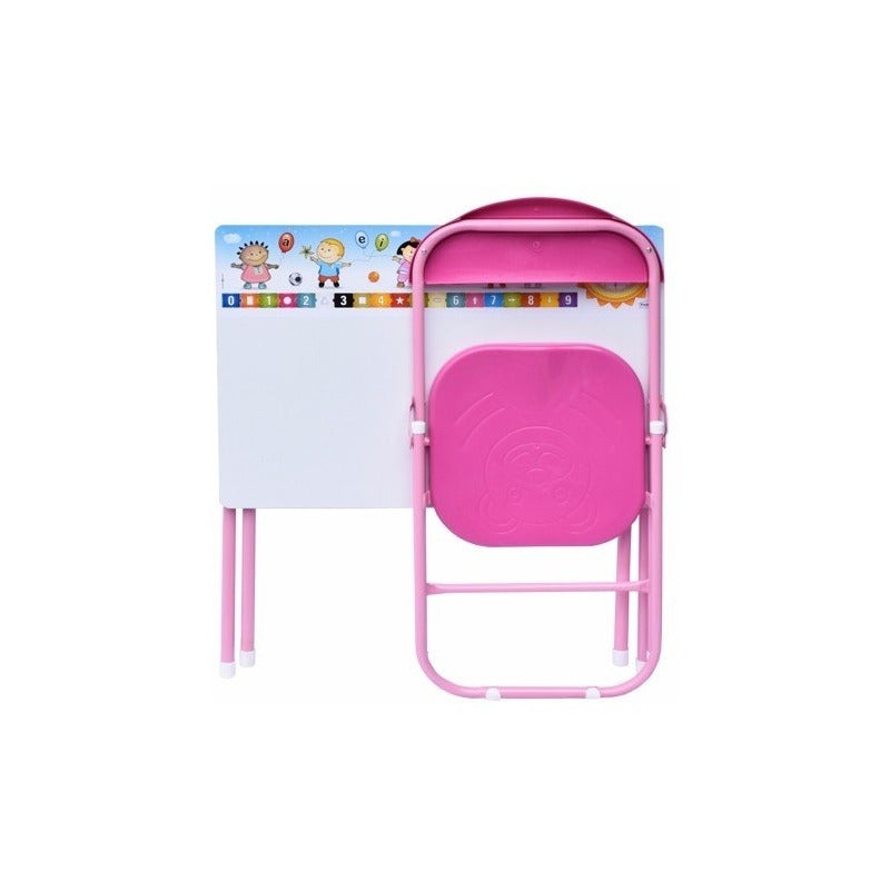 Set Kinder Garden Tablero + Escritorio + Silla Rosado