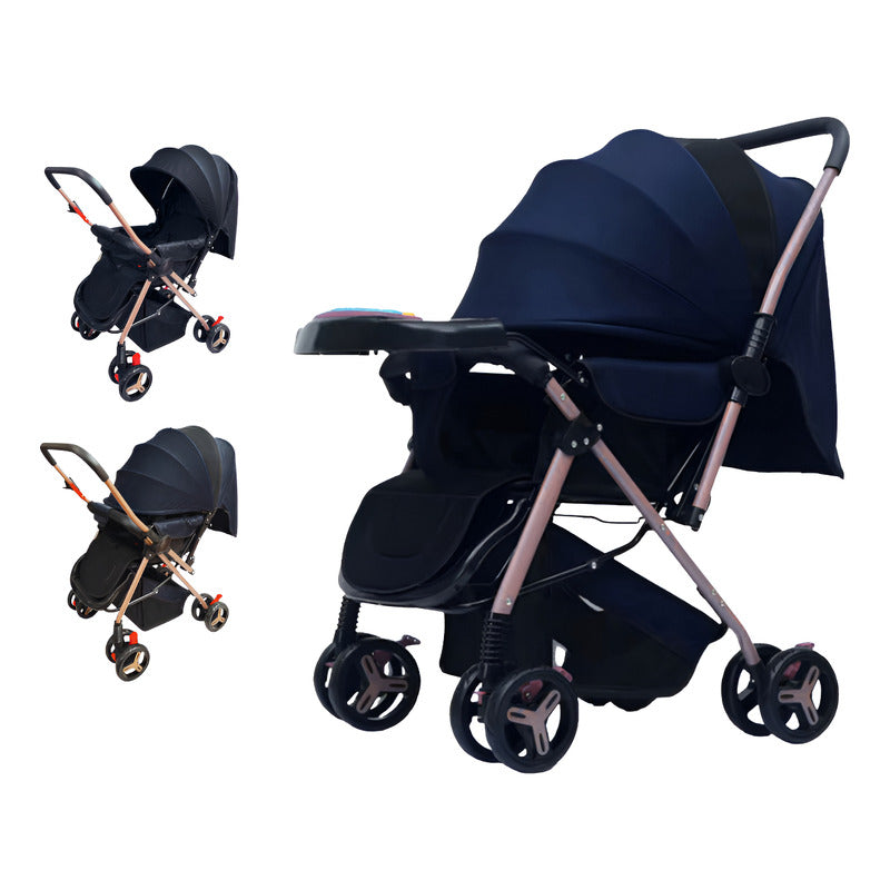 Coche Paseador Bebe Barra Reversible + Juguetes + Mosquitero