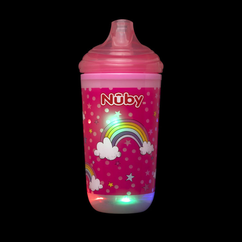 Vaso Entrenador Antiderrame Para Bebe Con Luces Nuby 10 Oz