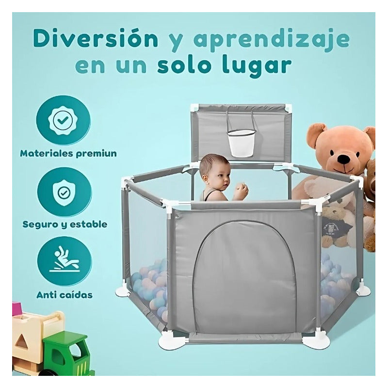 Corral Corralito Juego Bebe Niños Con Mat Alfombra Piscina
