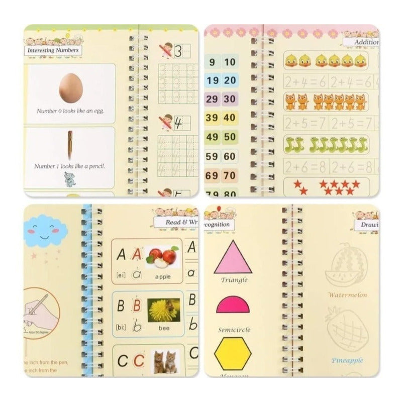 Cuaderno Dibujo Caligrafía Niños Mejora Escritura + Esfero
