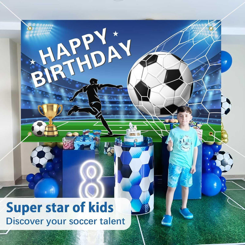 Pancarta Fondo Decoracion Cumpleaños Fiesta Telon Futbol