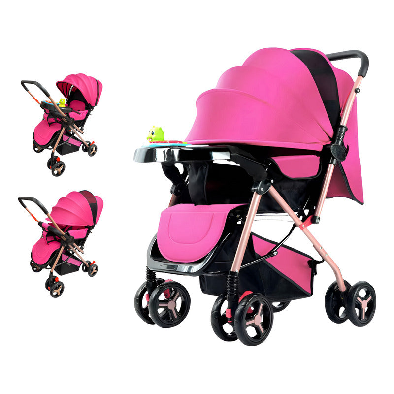 Coche Paseador Bebe Barra Reversible + Juguetes + Mosquitero
