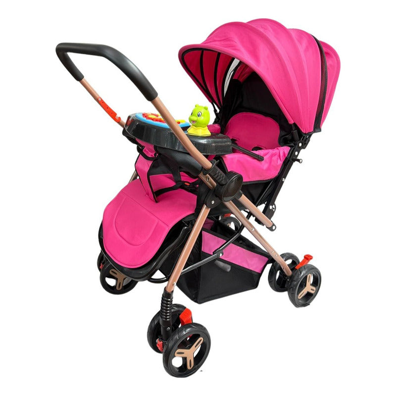 Coche Paseador Bebe Barra Reversible + Juguetes + Mosquitero