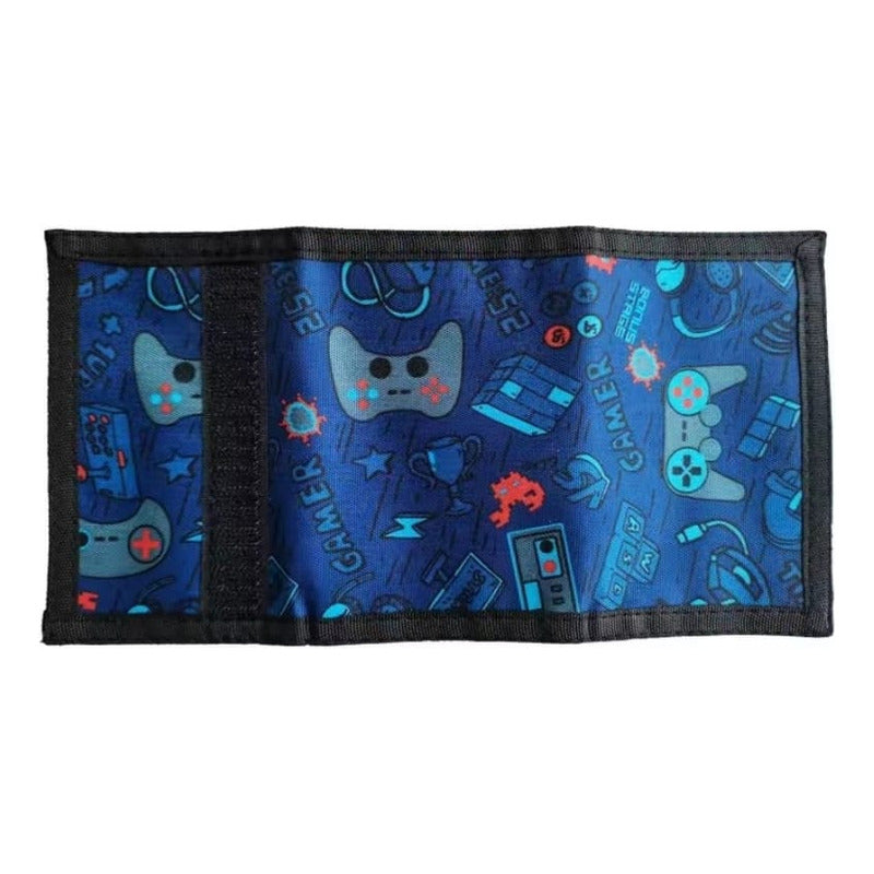 Billetera Para Niños Gamer Monedero Multi Bolsillos
