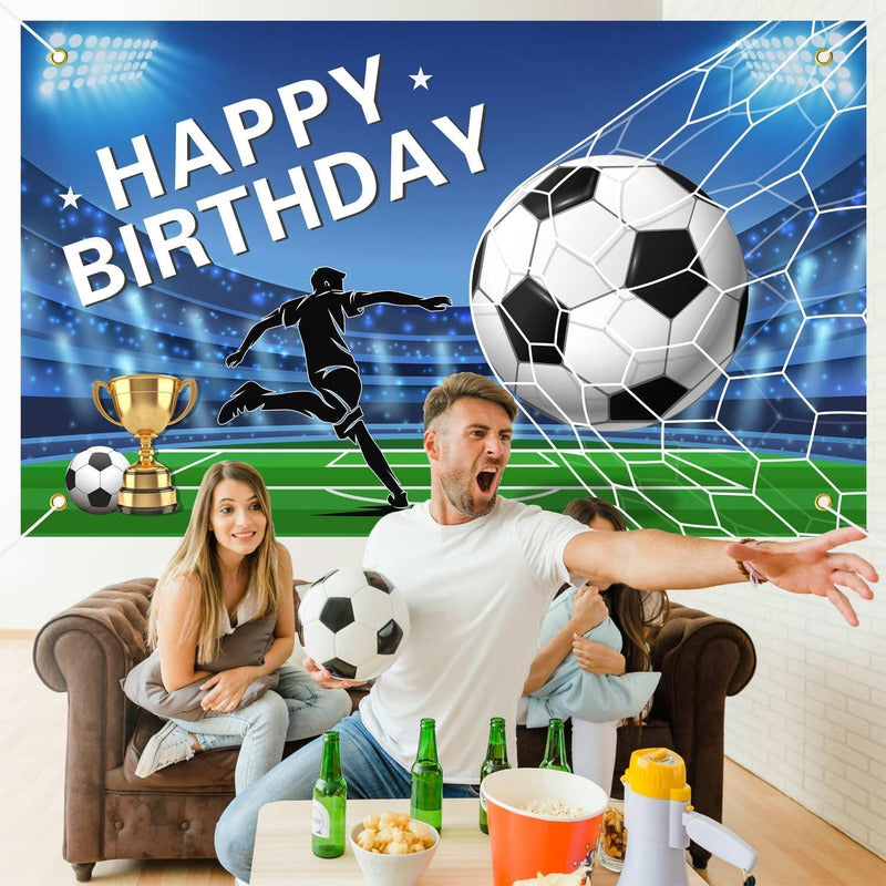 Pancarta Fondo Decoracion Cumpleaños Fiesta Telon Futbol