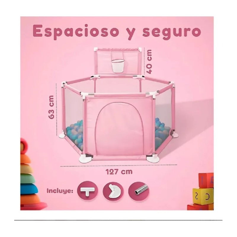 Corral Corralito Juego Bebe Niños Con Mat Alfombra Piscina
