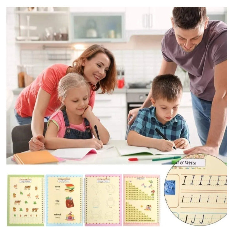 Cuaderno Dibujo Caligrafía Niños Mejora Escritura + Esfero