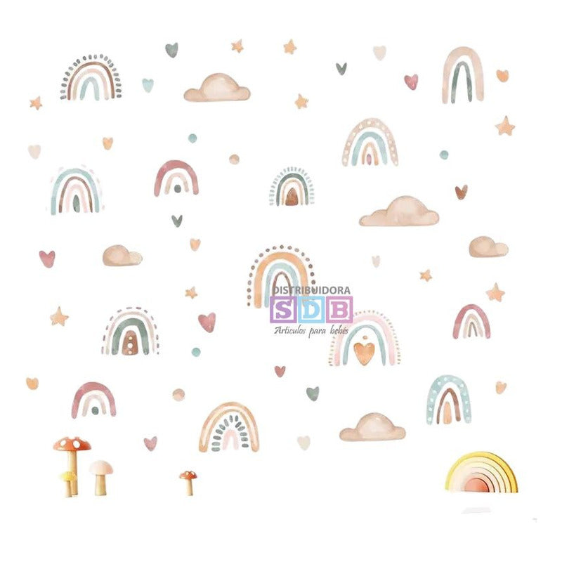 Sticker Vinilos Decorativos Adhesivo Infantil Bebe Arcoiris
