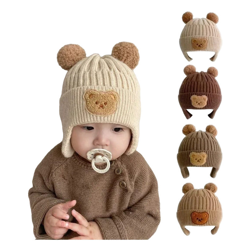 Gorro Gorrito Termico Osito Para Bebe Tapa Orejas
