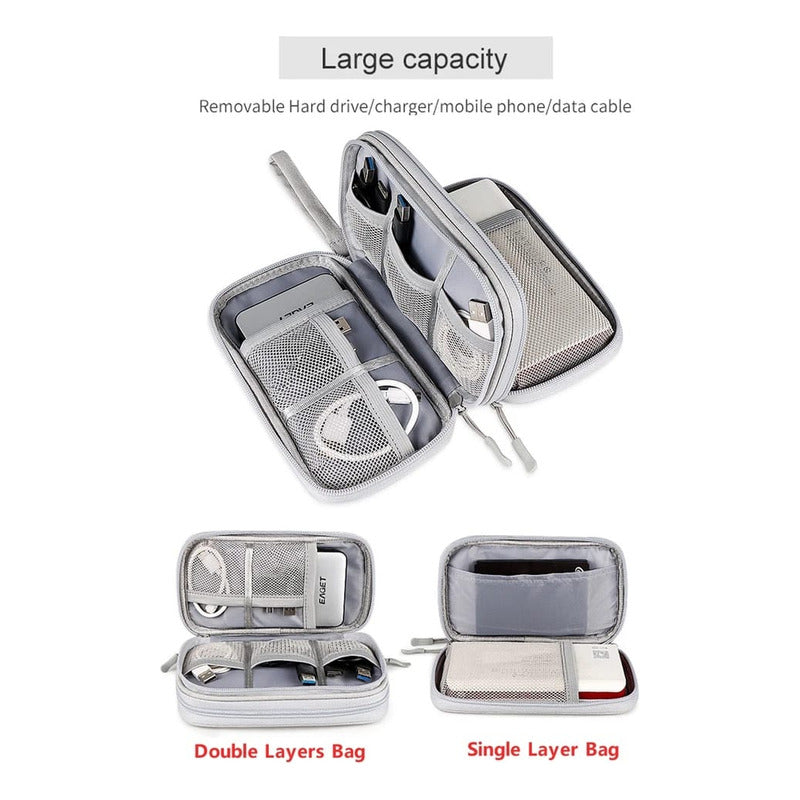 Organizador Cables Estuche Accesorios Electronicos Doble
