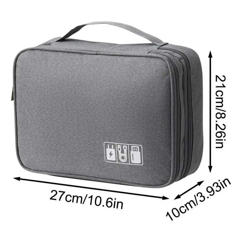 Estuche Organizador Cable Bolsa Electronico Grande 2 Niveles