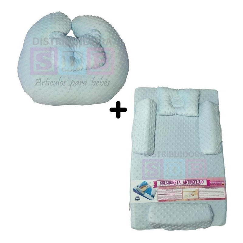 Combo Cojín Lactancia Materna + Colchoneta Antireflujo Bebe