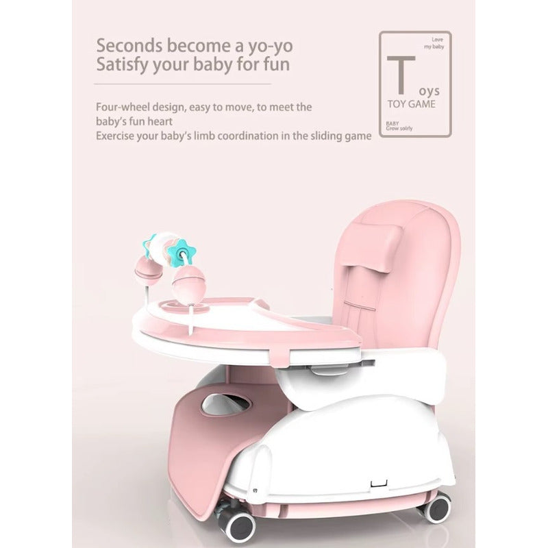 Silla Comedor Bebe 4 En 1 Juguetes Doble Bandeja Booster