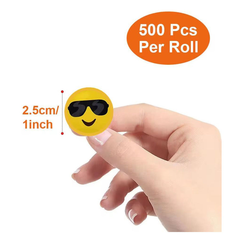 Rotulo Sticker Autoadhesivo Carita Feliz 2.5 Cm X 500 Pcs