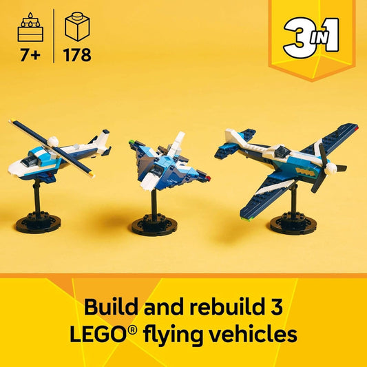 Lego Creator 3 En 1 Avión De Carreras Caza Helicoptero 31160