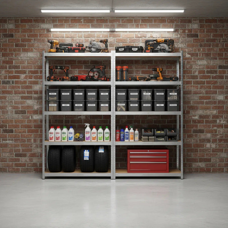 Estante Organizador Metalico Estanteria 5 Niveles Resistente Plateado