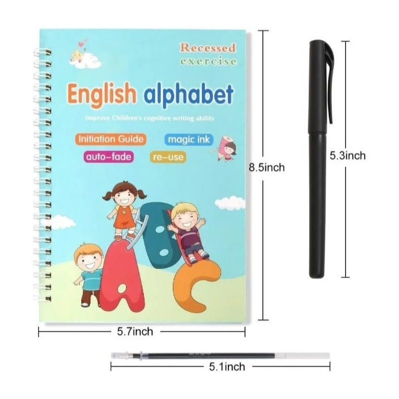 Cuaderno Dibujo Caligrafía Niños Mejora Escritura + Esfero
