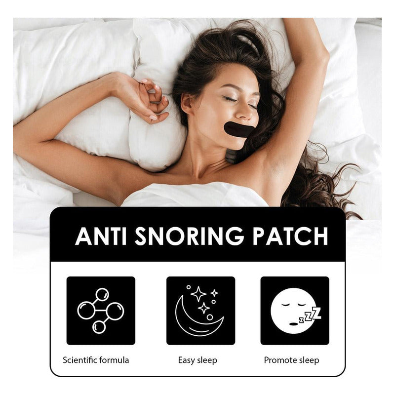 Cinta Dormir Boca Anti Ronquido Hipoalergenica X30 Negro Unica