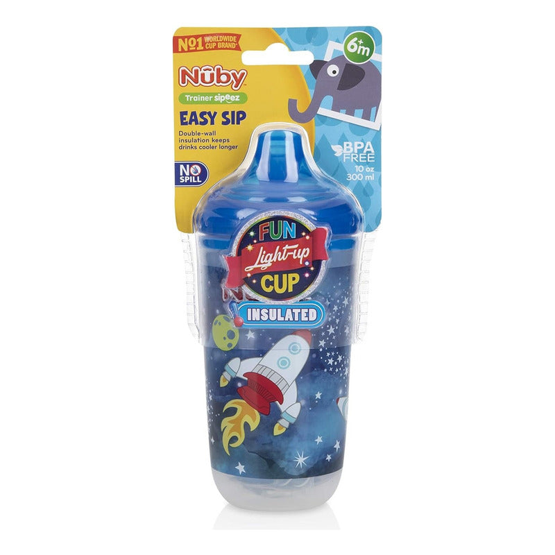 Vaso Entrenador Antiderrame Para Bebe Con Luces Nuby 10 Oz