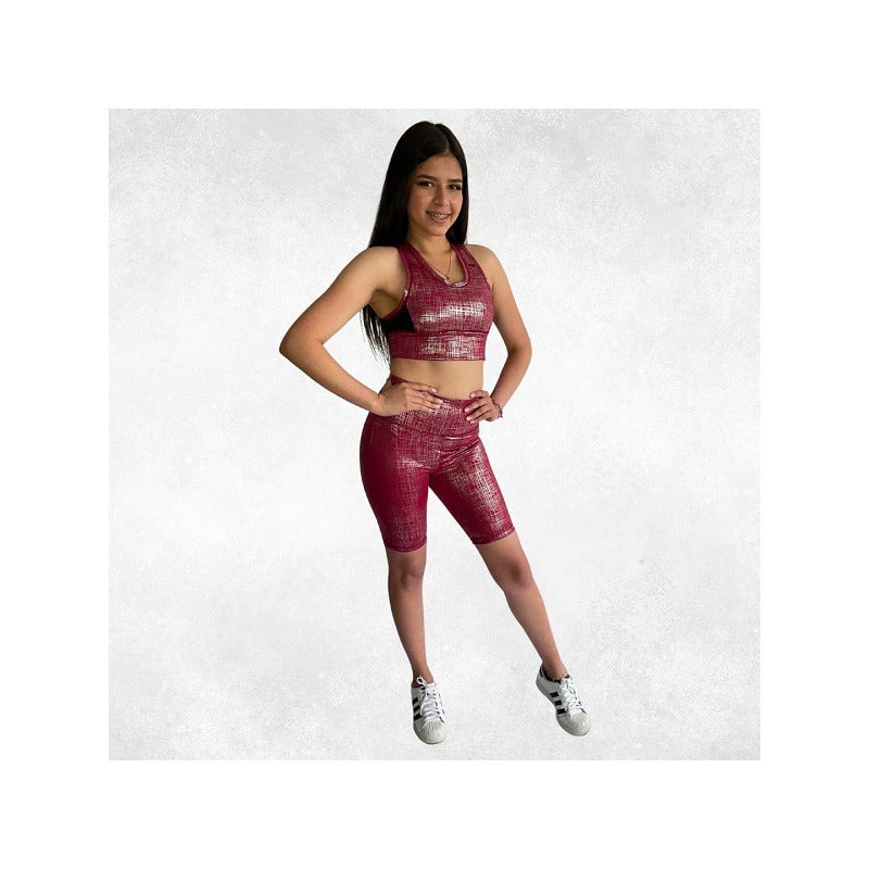 Conjunto Deportivo 2 Piezas Lycra Biker Mujer Varios Colores