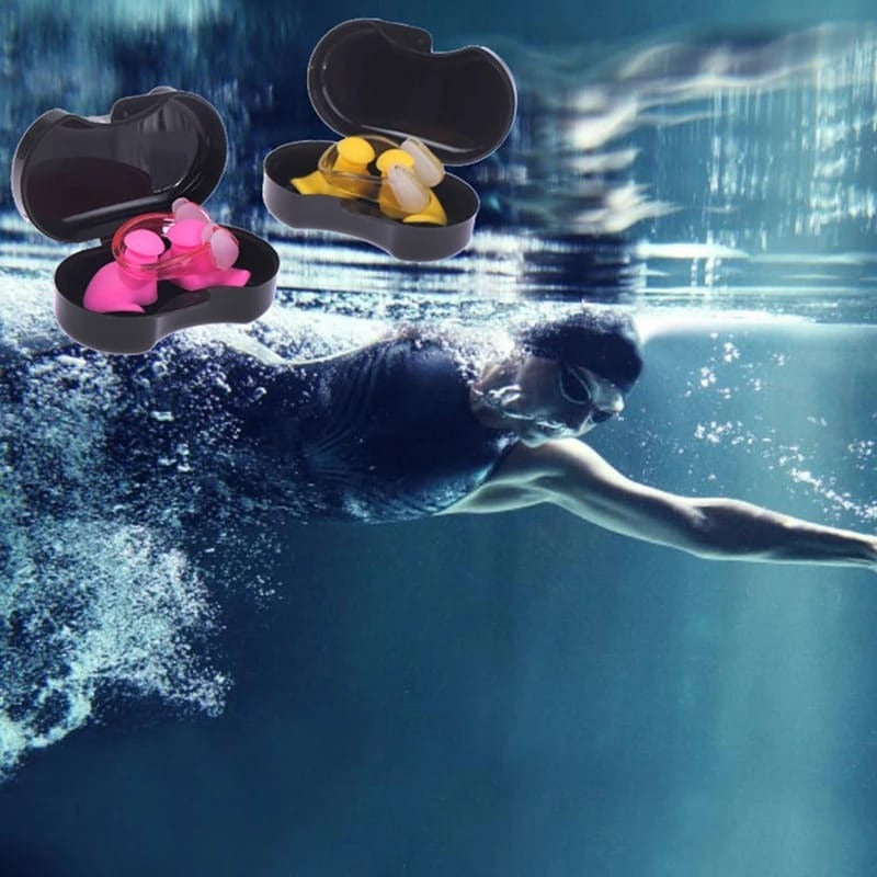 Tapon Oido + Clip + Estuche Natación Impermeables Dormir