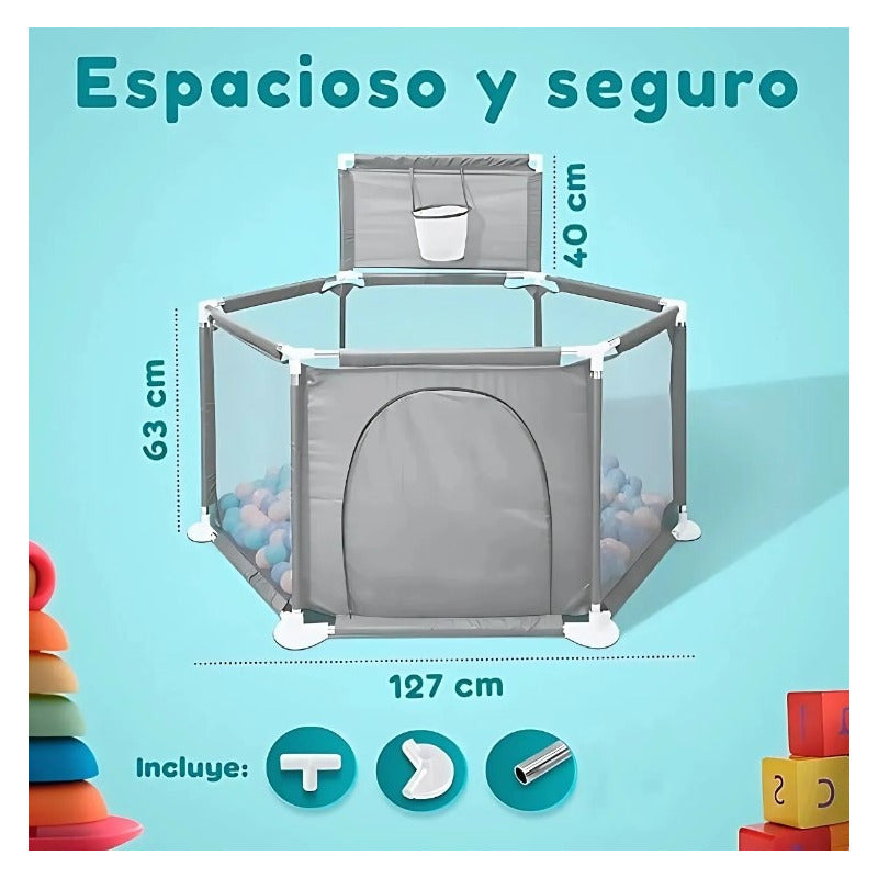 Corral Corralito Juego Bebe Niños Con Mat Alfombra Piscina