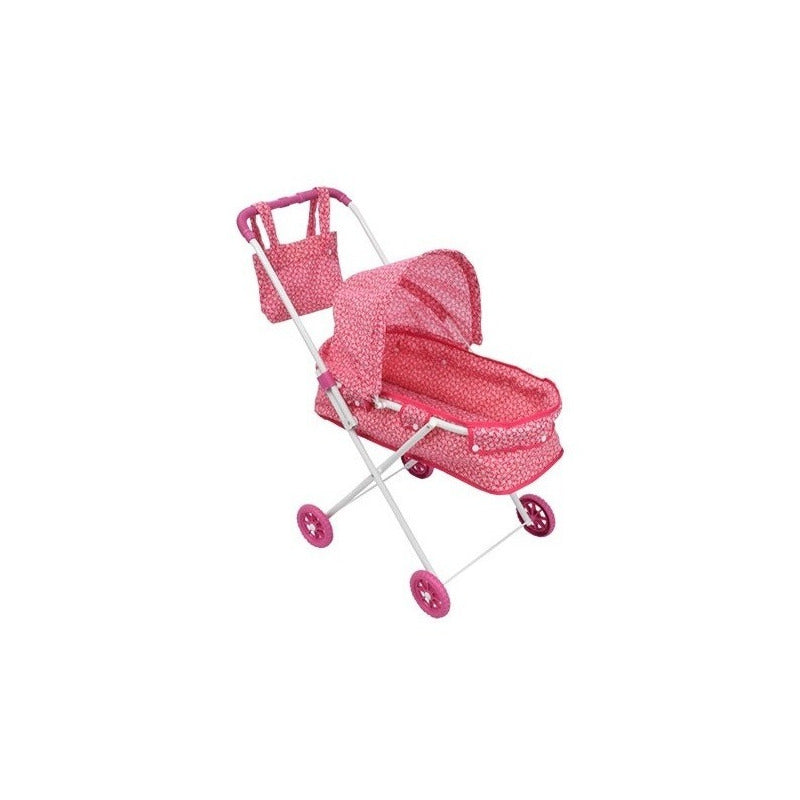 Juguete Cochecito Muñeca Moises Coche Niñas Plegable Y Bolso