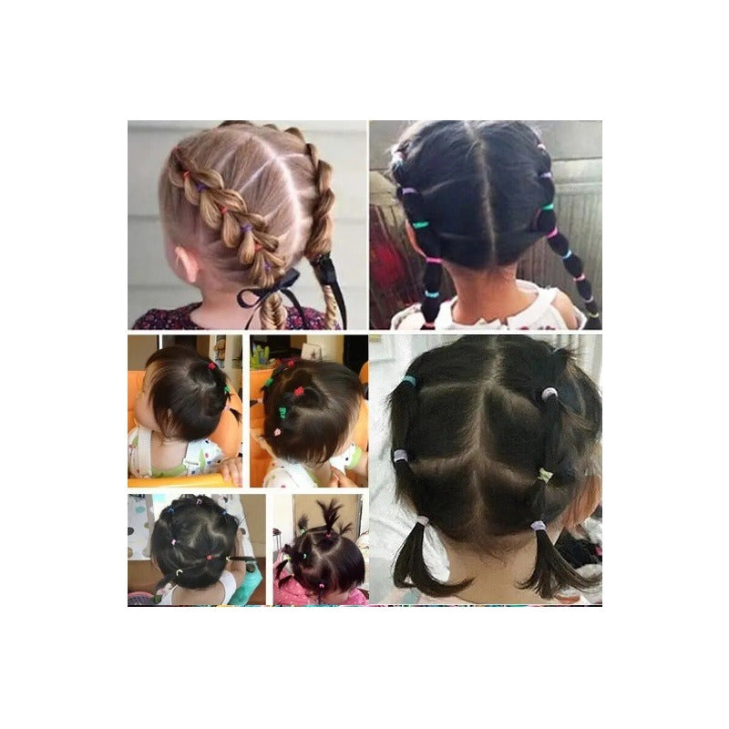 Ligas Cauchos Peinados Cabello Niña Dama X1000 + Estuche