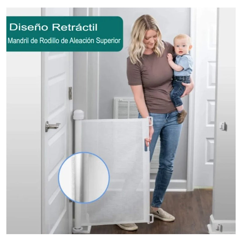 Puerta Retráctil Seguridad Bebés Mascotas Fácil Instalación