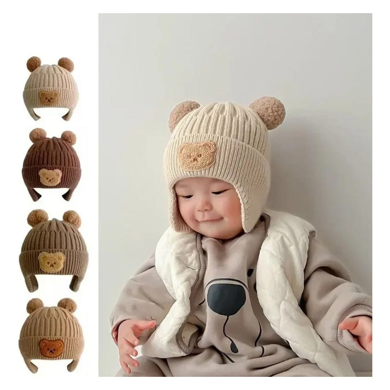 Gorro Gorrito Termico Osito Para Bebe Tapa Orejas
