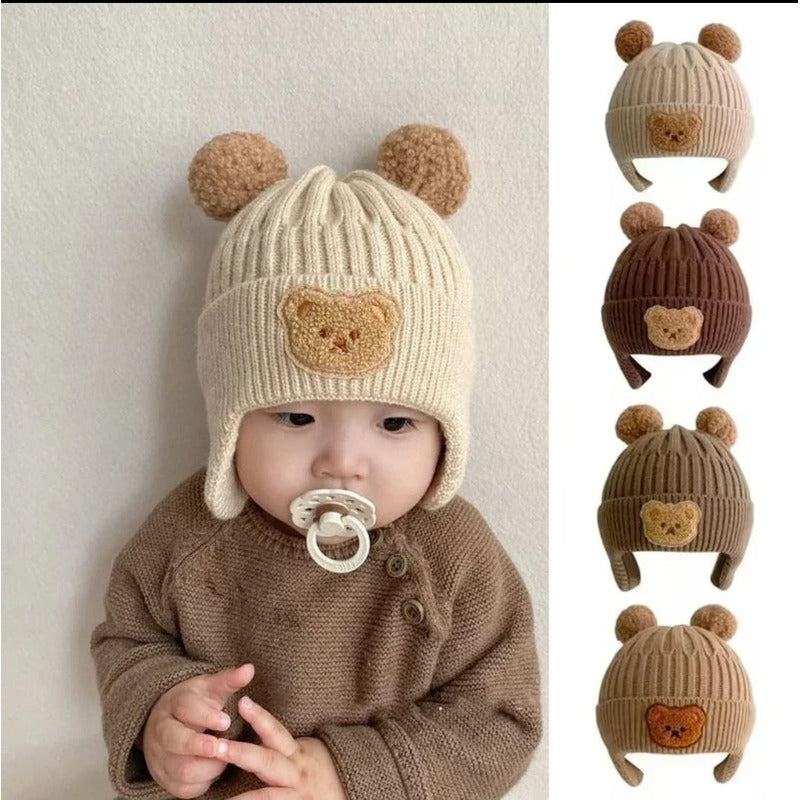 Gorro Gorrito Termico Osito Para Bebe Tapa Orejas