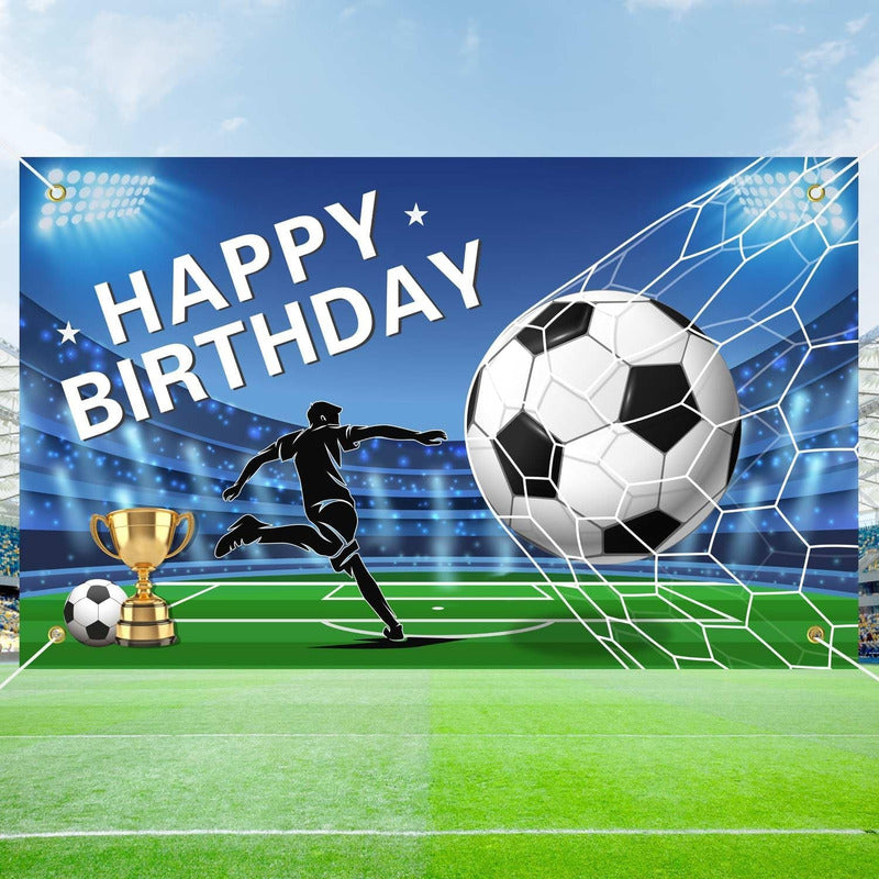 Pancarta Fondo Decoracion Cumpleaños Fiesta Telon Futbol