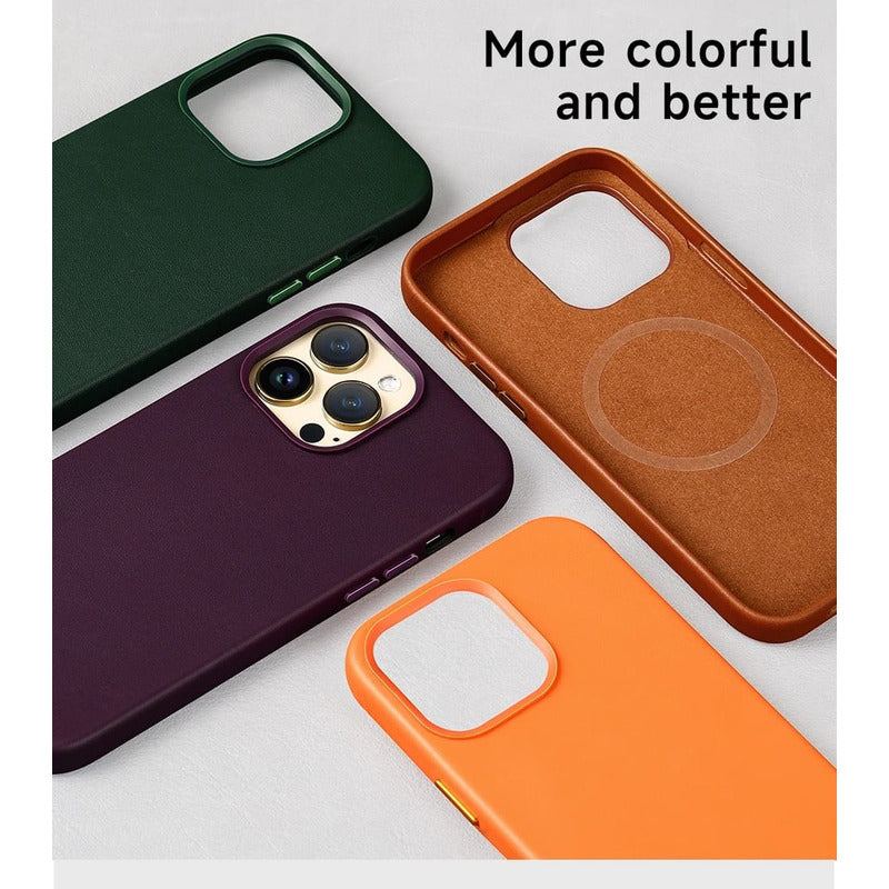 Case Funda Estuche Cuero Negro iPhone 16 Pro Max Super Proteccion Camara