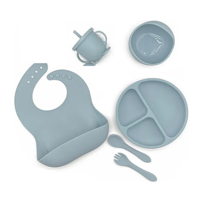 Kit Set Vajilla Alimentacion Silicona Para Bebe 8 Piezas