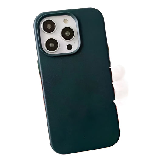 Case Funda Estuche Cuero Negro iPhone 16 Pro Max Super Proteccion Camara