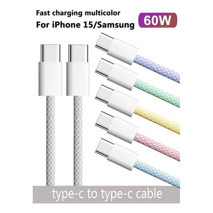 Cable Cargador Usb C Carga Rapida 60w Pd 2mts Resistente