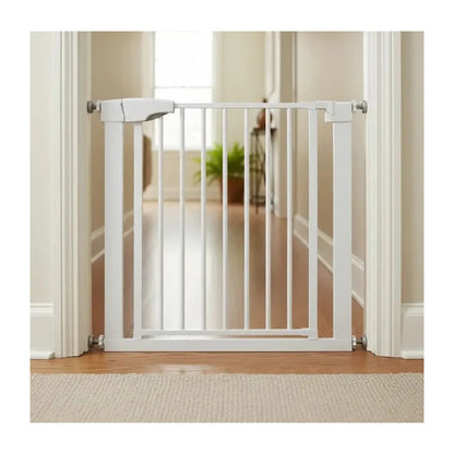 Puerta Reja De Seguridad Para Bebe Mascotas Escalera Malla Blanco