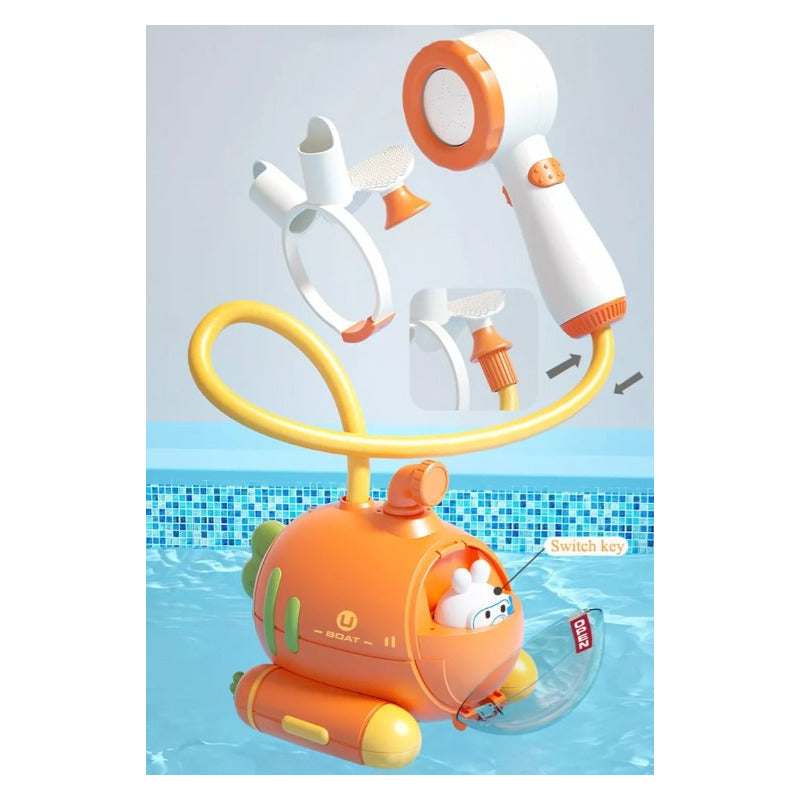 Ducha Duchita Regadera Juguete Submarino Baño Bebe Bañera Naranja