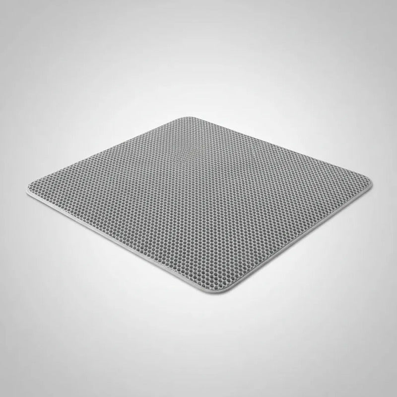 Tapete Recolector Arena Gatos Limpia Pata Doble Capa Arenero Gris
