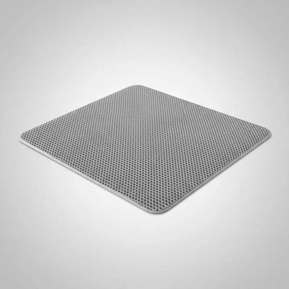 Tapete Recolector Arena Gatos Limpia Pata Doble Capa Arenero Gris