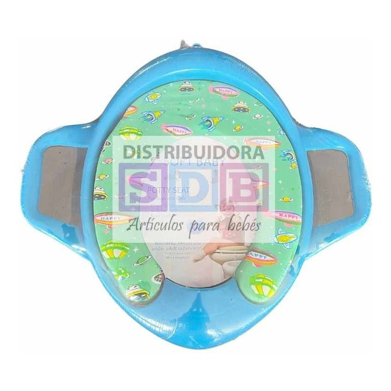 Reductor Adaptador De Inodoro Acolchado Bebe Con Agarraderas