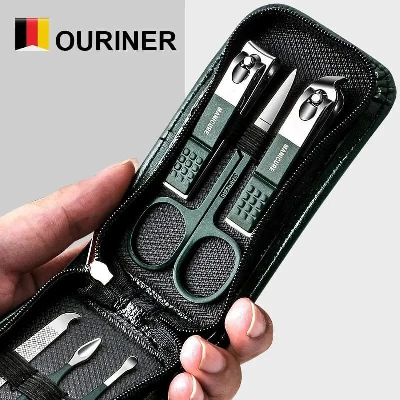 Set Manicure Corta Uñas X6 Pzas Negro + Estuche