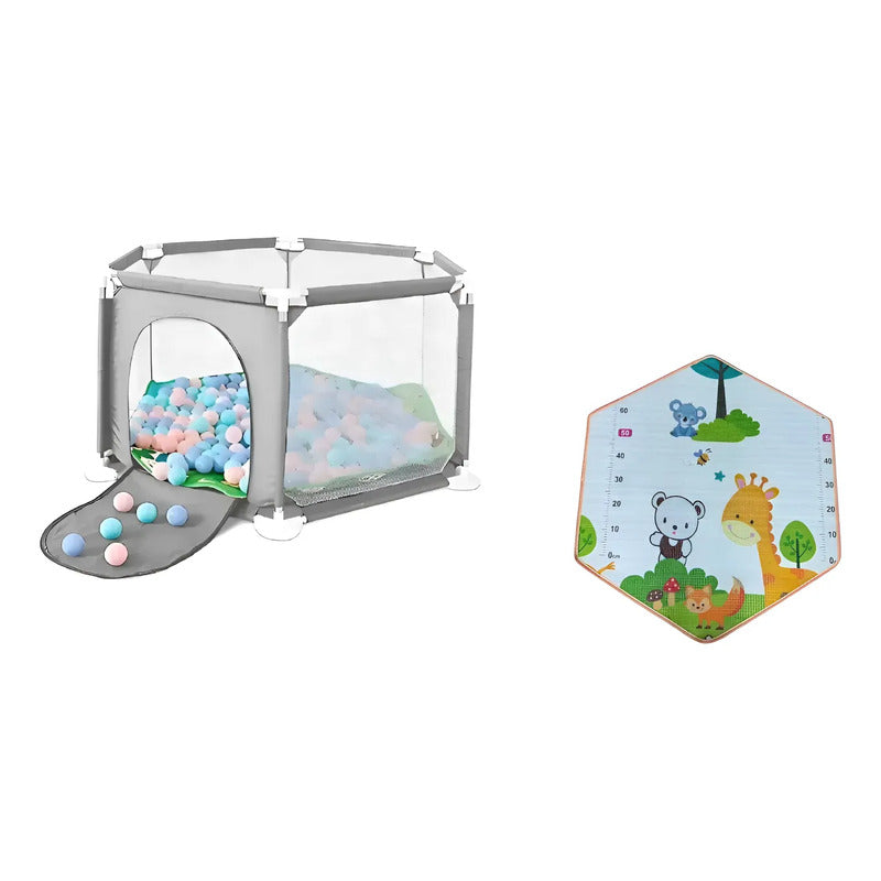 Corral Corralito Juego Bebe Niños Con Mat Alfombra Piscina