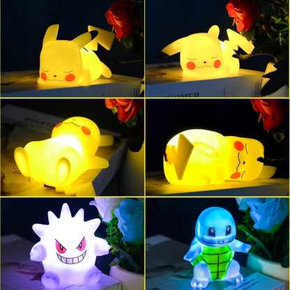 Lámpara Pokemon Pikachu Luz Led Cálida Decoración Niños X1
