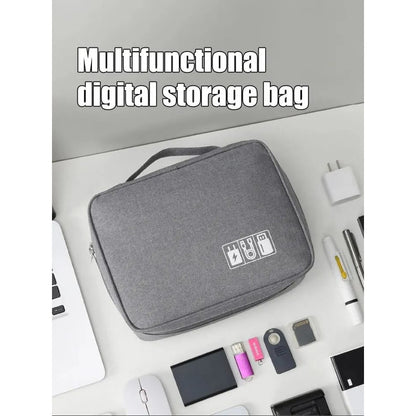 Estuche Organizador Cable Bolsa Electronico Grande 2 Niveles