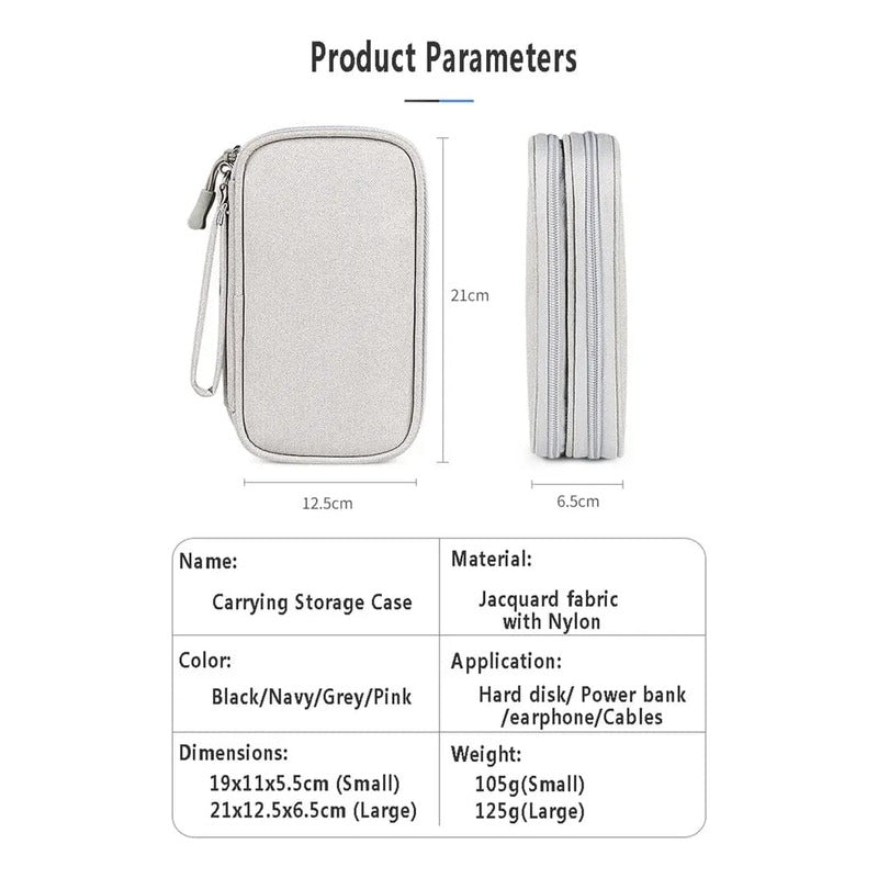 Organizador Cables Estuche Accesorios Electronicos Doble