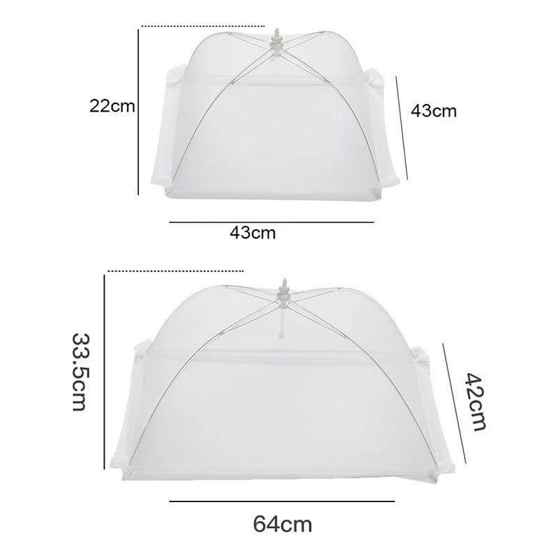Mosquitero Cubre Tapa Platos Mesa Comida Camping Picnic Blanco