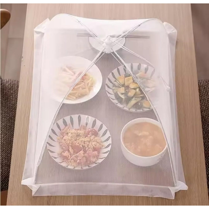 Mosquitero Cubre Tapa Platos Mesa Comida Camping Picnic Blanco