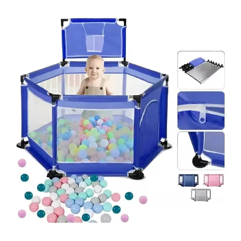 Corral Corralito Juego Bebe Niños Con Mat Alfombra Piscina